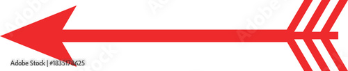 Red arrow pointing left with striped fletching