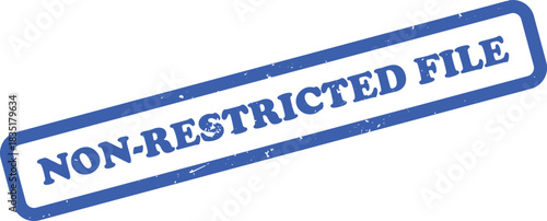 Rubber Stamp of NonRestricted with Rounded Edges on White Background