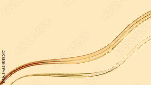 Golden flowing wavy lines abstract background design.