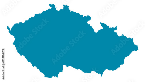 Czech Republic Map Silhouette Vector | Editable Blue Outline