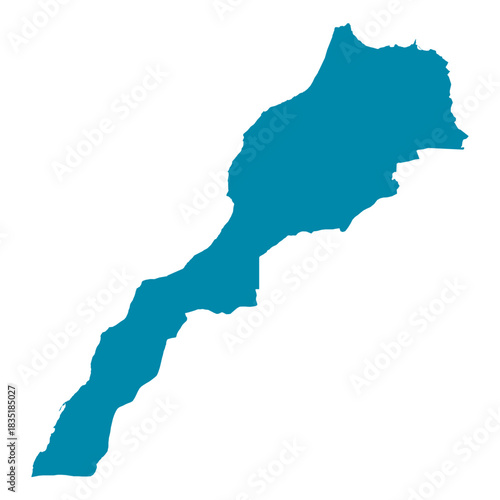 Morocco Map Silhouette Vector | Editable Blue Outline