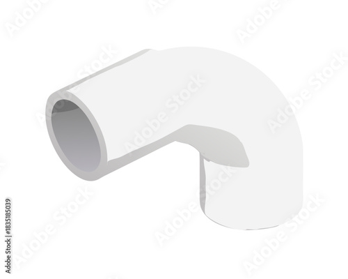 Roll of toilet paper isolated against a nobody background with a plastic water faucet and a steel metal object in the illustration