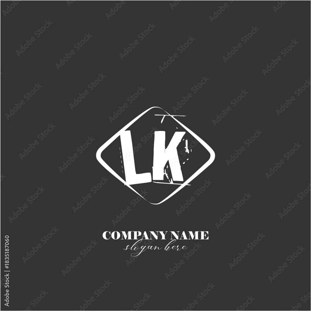 Naklejka premium Vector LK illustration of a logo for a company background abstract
