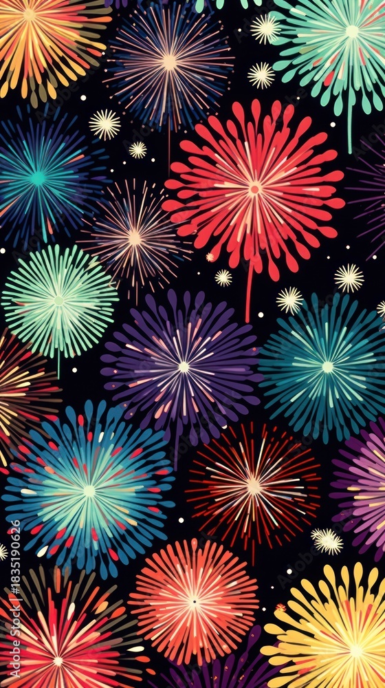Fototapeta premium Firework fireworks pattern illuminated.