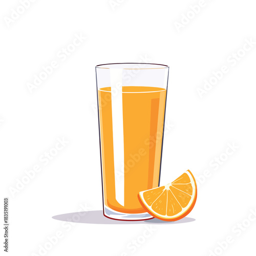 Vsai fresh orange juice glass with citrus fruit slice