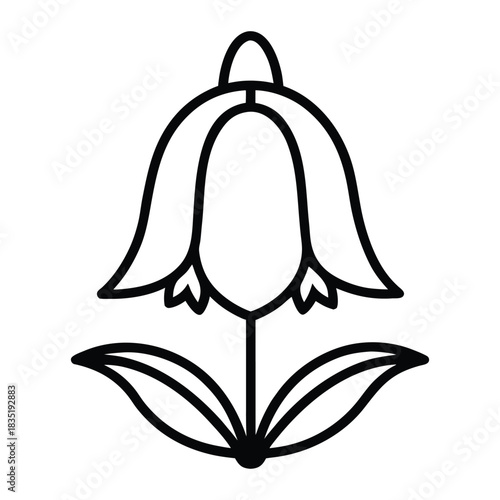 Hand drawn bluebell flowers vector with intricate details soft pastel tones and elegant floral design