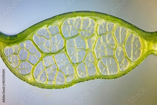 Leaf surface microstructure with visible plant cells