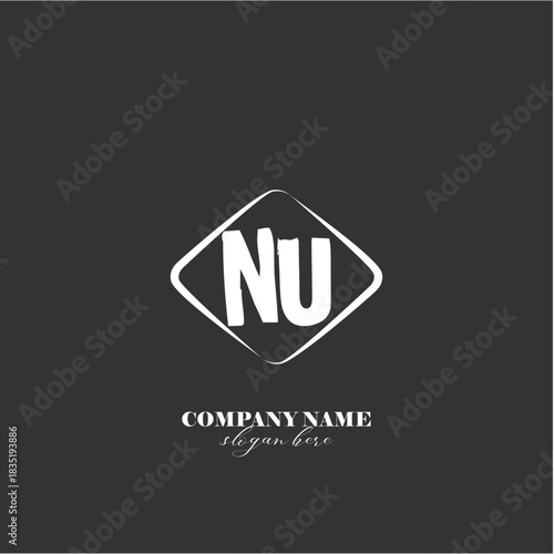 Vector NU illustration of a logo for a company background abstract