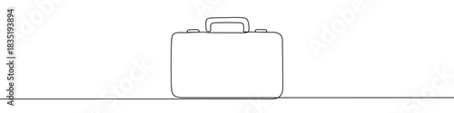 Continuous one line drawing of an office or business briefcase or case. Drawing of a bag with editable black stroke on white background. Vector illustration.