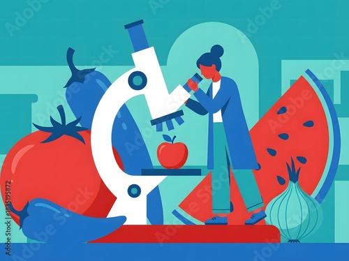 Food Scientist Research Illustration