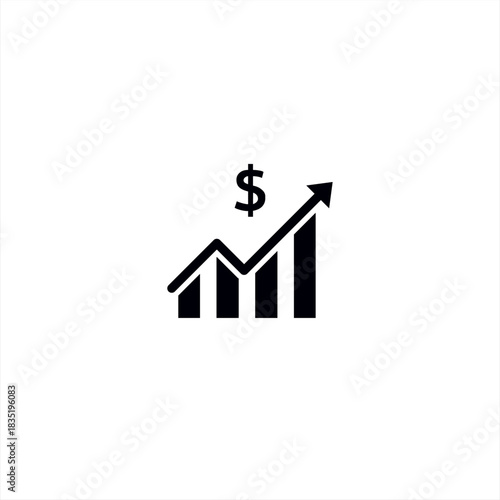 Profit growth icon with a chart and dollar symbol