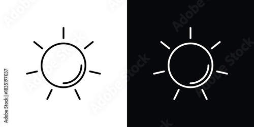 Sun icon. Editable Vector symbols. Set of line icons on white background.