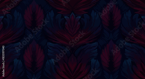 embossed velvet feather pattern texture for textile design creating a luxurious elegant background for fashion apparel and upholstery projects.