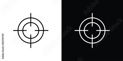 Target icon. Editable Vector symbols. Set of line icons on white background.