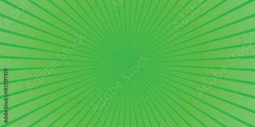 Bright Green Radial Burst Background with Fading Stripes and Concentric Circles for Energetic Designs and Retro Comic Styles
