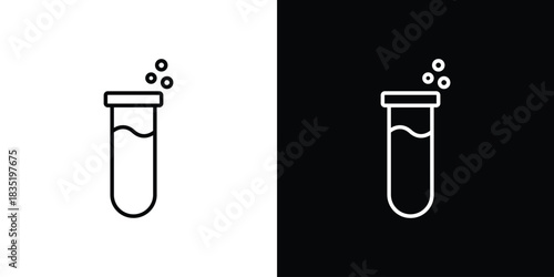 Test tube icon. Editable Vector symbols. Set of line icons on white background.