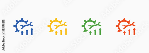 Improvement-Solid Blue Color Icon Set Color Multiple Style Collection Element For Design