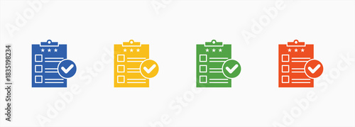 Survey-Solid Blue Color Icon Set Color Multiple Style Collection Element For Design