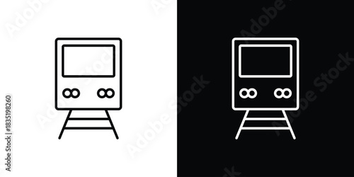 Train icon. Editable Vector symbols. Set of line icons on white background.