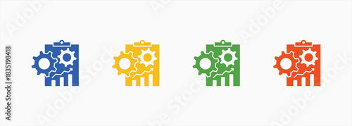 Information System-Solid Blue Color Icon Set Color Multiple Style Collection Element For Design