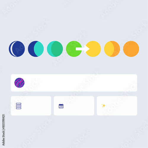 moon phases process lunar progression from new moon to full moon a visual guide for astrology or astronomy concepts ideal for educational use