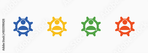 Human Resource-Solid Blue Color Icon Set Color Multiple Style Collection Element For Design