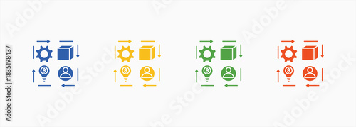 Product Development Business-Solid Blue Color Icon Set Color Multiple Style Collection Element For Design