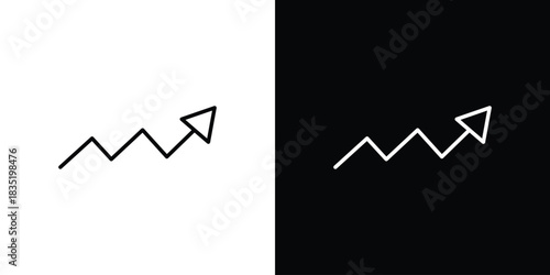 Trend Arrow icon. Editable Vector symbols. Set of line icons on white background.