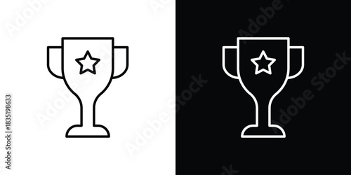 Trophy icon. Editable Vector symbols. Set of line icons on white background.