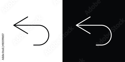 Undo icon. Editable Vector symbols. Set of line icons on white background.