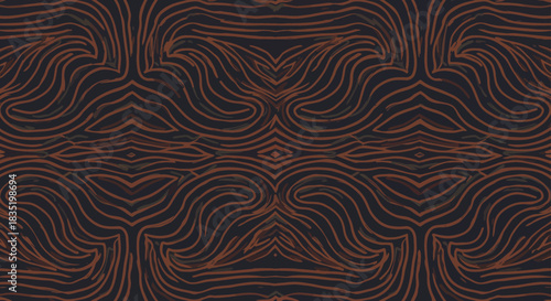 organic african kuba cloth pattern detailed brown lines on dark background intricate textile art perfect for global design projects and ethnic crafts