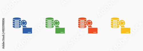 Data Backup Icon Set Color Multiple Style Collection Element For Design