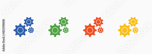 Configuration Icon Set Color Multiple Style Collection Element For Design