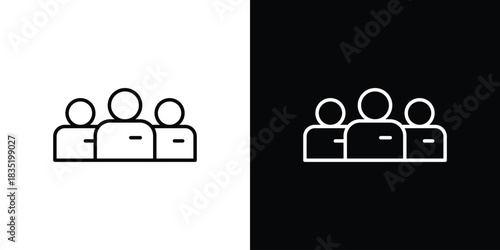 Users icon. Editable Vector symbols. Set of line icons on white background.