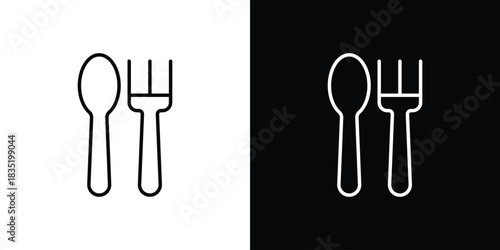 Utensils icon. Editable Vector symbols. Set of line icons on white background.