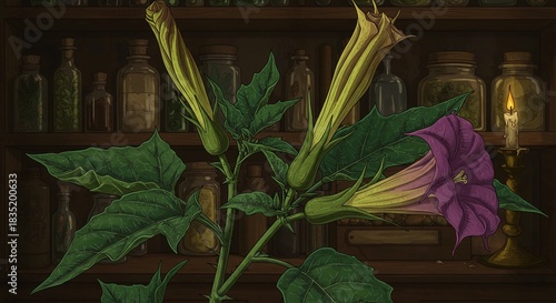 Datura Flower on Shelf