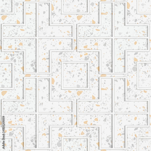 terrazzo pattern modern nordic minimalist design with gray white  tan pieces ideal for backgrounds creating a sophisticated contemporary texture.