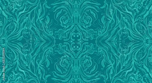 Underwater boho floral vector background for textiles decorative paper banners cards and invitations design for wedding in bohemian style