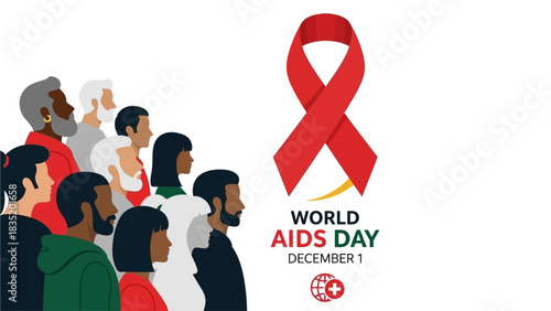World aids day flyer illustration