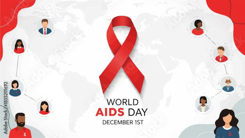 World aids day flyer illustration