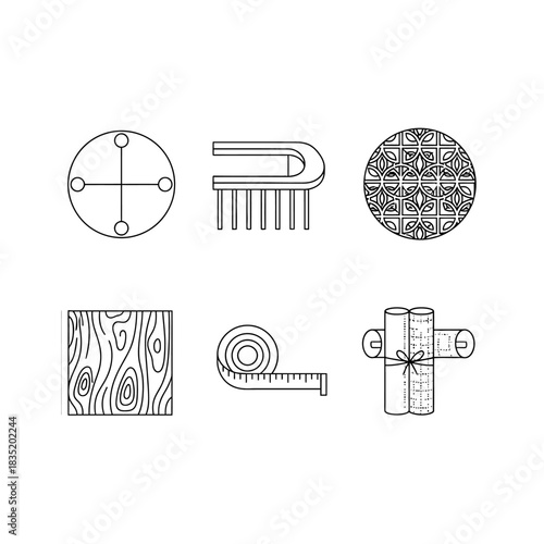blueprint symbols architect tools and design plan icons for engineering projects and construction drawings technical schemes and drafts