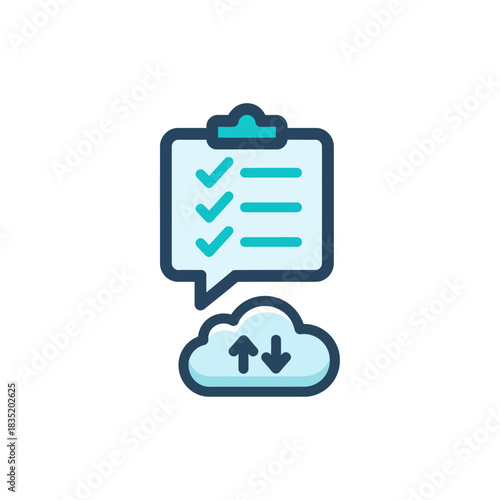 Checklist upload to cloud storage managing data transferring files and syncing information online for efficient data backup and secure access