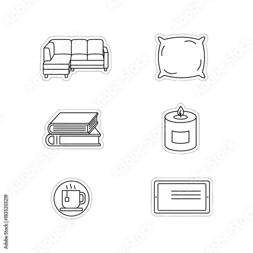 Cozy lifestyle concept couch books candle and tea offer relaxation at home perfect for illustrating mindful downtime and comfortable living spaces.