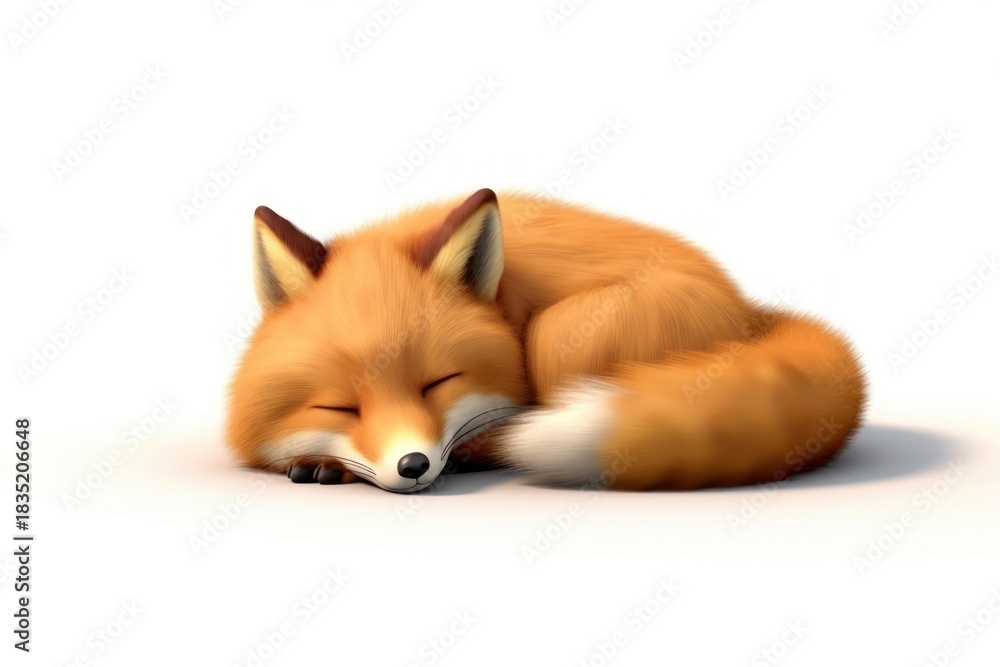 Naklejka premium Fox wildlife sleeping mammal.