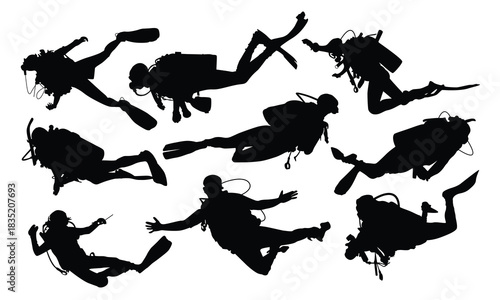 Scuba Divers Silhouettes Collection for Underwater Adventures