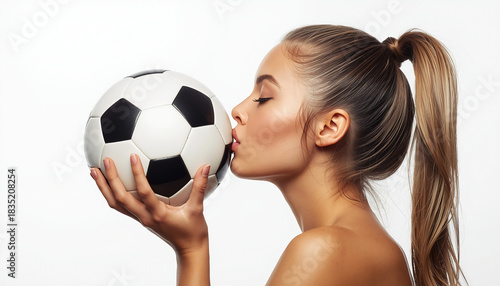 Wallpaper Mural young woman with soccer ball Torontodigital.ca