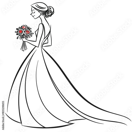 bride with bouquet