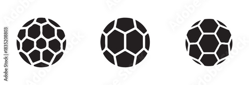 Soccer ball set icons isolated on white background. football game sign. sport equipment symbol in flat style