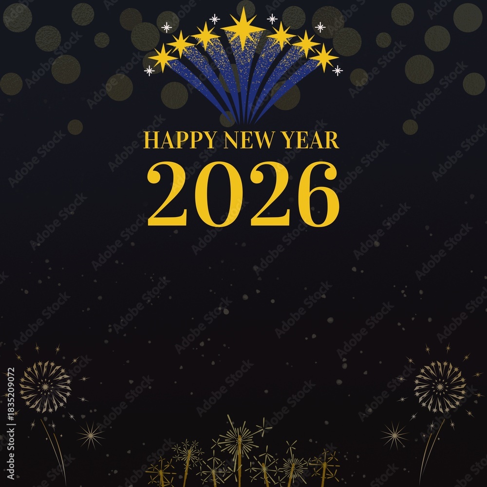 Fototapeta premium Happy New Year 2026 Illustration
