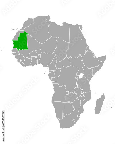 Karte von Mauretanien in Afrika